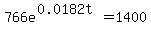 766e%5E%280.0182t%29+=+1400
