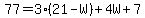 77=3%2821-W%29%2B4W%2B7