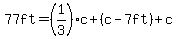 77ft=%281%2F3%29c%2B%28c-7ft%29%2Bc