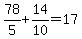 78%2F5%2B14%2F10=17