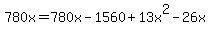 780x=780x-1560%2B13x%5E2-26x