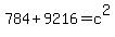 784%2B+9216=c%5E2