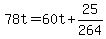 78t=60t%2B25%2F264