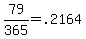 79%2F365+=+.2164