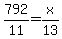 792%2F11+=+x%2F13
