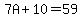7A%2B10=59