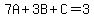 7A%2B3B%2BC=3
