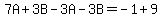 7A%2B3B-3A-3B=-1%2B9