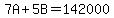 7A%2B5B=142000