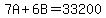 7A%2B6B=33200