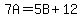 7A+=+5B+%2B+12