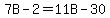 7B+-+2+=+11B+-+30