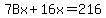 7Bx%2B16x=216