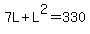 7L+%2B+L%5E2+=+330