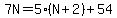 7N=5%28N%2B2%29%2B54