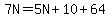 7N=5N%2B10%2B64