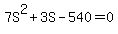7S%5E2%2B3S-540=0