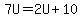 7U=2U%2B10
