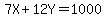 7X%2B12Y=1000