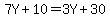 7Y%2B10=3Y%2B30