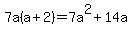 7a%28a%2B2%29+=+7a%5E2%2B14a