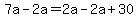 7a-2a=2a-2a%2B30