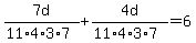 7d%2F%2811%2A4%2A3%2A7%29%2B4d%2F%2811%2A4%2A3%2A7%29=6