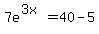 7e%5E%283x%29+=+40-5