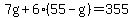 7g%2B6%2855-g%29=355