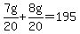 7g%2F20%2B8g%2F20=195