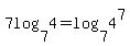7log%287%2C4%29+=+log%287%2C4%5E7%29