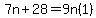 7n%2B28=9n%281%29