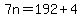 7n=192%2B4