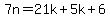 7n=21k%2B5k%2B6