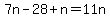 7n-28%2Bn=11n