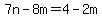 7n-8m=4-2m