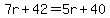 7r%2B42=5r%2B40