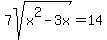 7sqrt%28x%5E2-3x%29+=+14