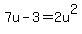 7u-3=2u%5E2
