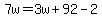 7w=3w%2B92-2