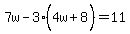 7w-3%284w%2B8%5E%22%22%29=11