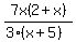 7x%282%2Bx%29%2F%283%28x%2B5%29%29