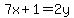 7x%2B1+=+2y