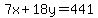 7x%2B18y=441