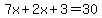 7x%2B2x%2B3=30