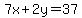 7x%2B2y=37