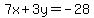 7x%2B3y=-28