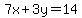 7x%2B3y=14