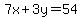 7x%2B3y=54