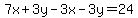 7x%2B3y-3x-3y=24